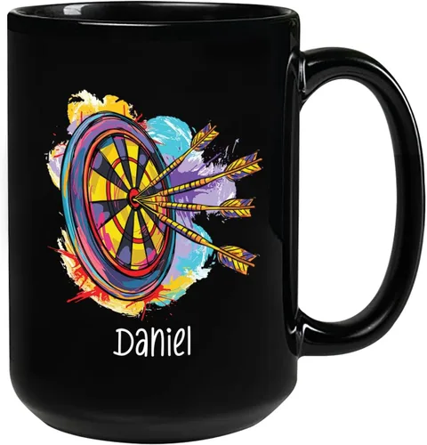 Miniatura 16 de Taza de café de fútbol americano con nombre personalizado, regalo de fútbol personalizado, porcelana negra 11oz y 15oz
