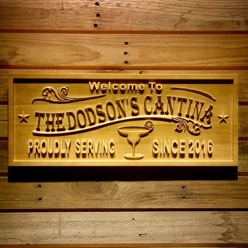Miniatura 53 de ADVPRO wpa0053 - Letrero personalizado con nombre grabado en 3D de madera para el hogar, bar, cerveza, decoración del hogar, placas de casa de lago