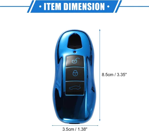 Miniatura 6 de Funda protectora para llavero de automóvil con control remoto de 3 botones, compatible con Porsche Cayenne Panamera 2011-2017, protección completa