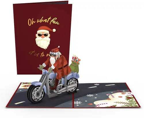 Miniatura 2 de Lovepop Tarjeta desplegable de Navidad para ella y él, tarjetas de felicitación navideñas 3D para niños, niñas, hombres, mujeres, motocicleta