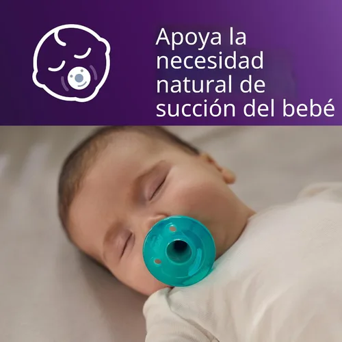 Miniatura 2 de Philips Avent Soothie Chupetes ortodónticos para bebés, 100% de silicona, de una pieza, sin BPA, para bebés de 0 a 3 meses, verde, paquete de 4