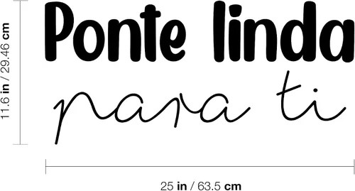 Miniatura 3 de Calcomanía de vinilo para pared, Ponte Linda para Ti/Get Cute for You, 11.6 x 25 pulgadas, inspiradora y encantadora calcomanía femenina con cita