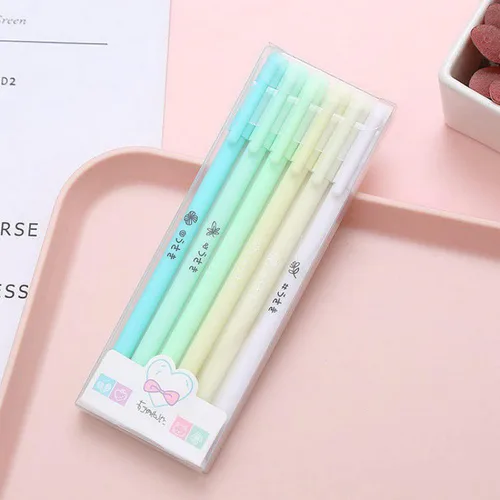 Miniatura 7 de Paquete de 12 bolígrafos de tinta de gel, color rosa, verde, caramelo, tinta negra de 0.020 in, punta extrafina, bonitos bolígrafos para escribir