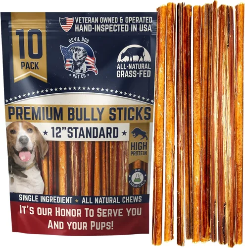 Miniatura 14 de Devil Dog Pet Co. Palitos Bully Trenzados para Perros – Paquete de 3 Golosinas Masticables de 6 Pulgadas, 100% Naturales, de un Solo Ingrediente