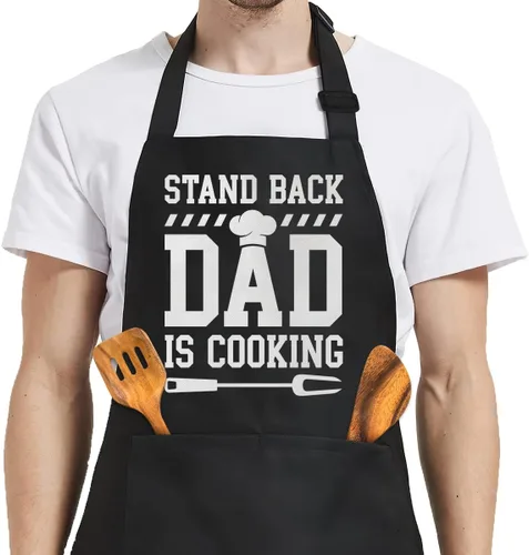 Miniatura 13 de SANDJEST Funny Mens Aprons with Pockets for BBQ Grilling Cooking Grandpa Husband Apron for Birthday Christmas Father's Day funny 7