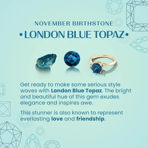 Miniatura 6 de ANGARA Collar con colgante solitario de topacio azul natural de Londres para mujeres, niñas en cadena de plata de ley (grado A tamaño-0.197 in)