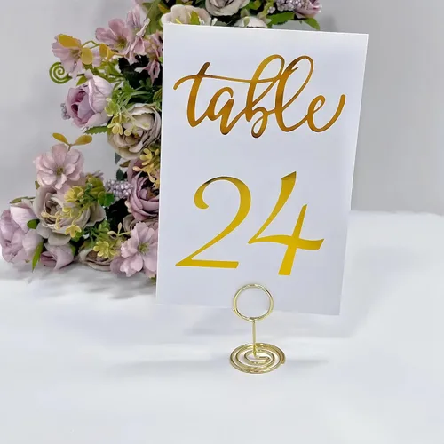 Miniatura 4 de 30 soportes para números de mesa, soporte de alambre para tarjetas de mesa, clips de menú con nombre, soportes de fotos, soportes de fotos