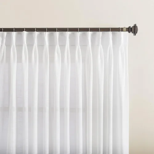 Cortinas traslúcidas blancas de 96 pulgadas de largo, paneles de cortinas plisadas dobles para ventana, 72 pulgadas de ancho x 96 pulgadas de largo,
