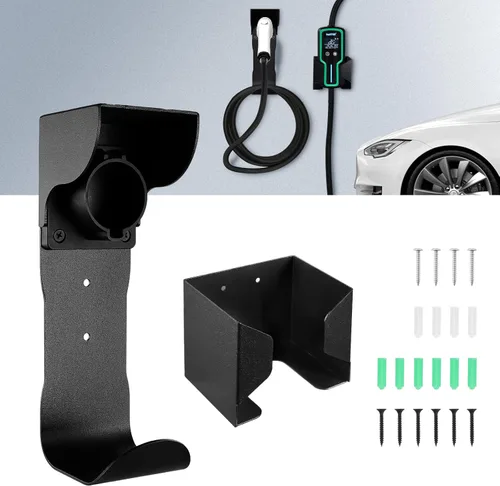 Juego de soporte para cargador de vehículo eléctrico y caja de control, almacenamiento de cargador de vehículo eléctrico de montaje en pared, base