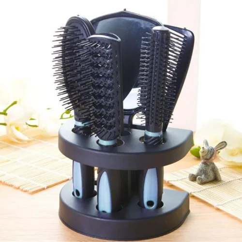 Juego de 5 cepillos y peine para el cabello, cepillo desenredante con cerdas suaves IntelliFlex para mujeres y hombres (azul)