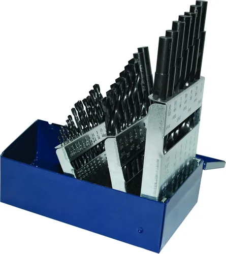 Miniatura 11 de Century Drill & Tool 24538 Juego de brocas de óxido negro con vástago reducido de grado profesional, 29 piezas, fabricado en los Estados Unidos