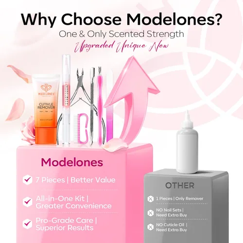 Miniatura 6 de Modelones Kit Removedor de Cutículas - Crema Removedora de Cutículas y Aceite para Cutículas, Kit de Cuidado de Cutículas con Cortador de Cutículas