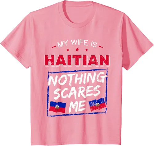 Miniatura 84 de My Wife Is Haitian Republic of Haiti Heritage Roots - Camiseta con bandera, Negro, S