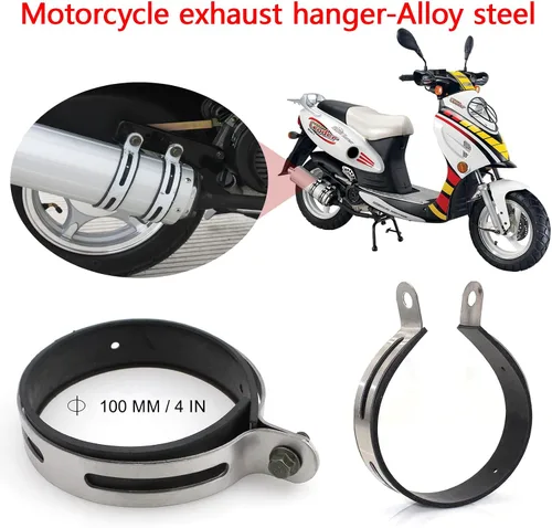 Miniatura 4 de Minho 2 piezas universal de motocicleta soporte de escape clip soporte de hardware abrazadera de escape soporte de escape suspensión interior 4
