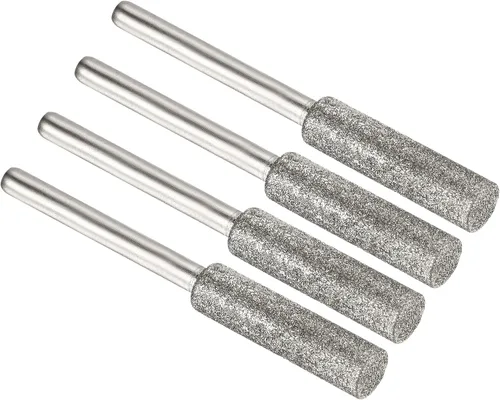 Miniatura 9 de PATIKIL Afilador de motosierra de diamante de 5/32 pulgadas, paquete de 16 herramientas de afilado para pulir piedra, color plateado