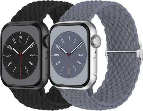 Solo Loop trenzada compatible con Apple Watch Band de 1.496 pulgadas, 1.575 pulgadas, 1.614 pulgadas, 1.654 pulgadas, 1.732 pulgadas, 1.772
