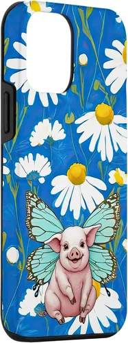 Miniatura 3 de Adorable pig piglet with butterfly wIngs daisy flower sweet Case for iPhone 12 mini