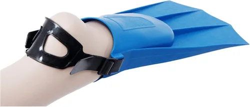 Miniatura 4 de Aletas de natación para niños, 1 par de aletas cortas de buceo para niños, aletas de entrenamiento de natación ajustables de PVC, aletas ligeras
