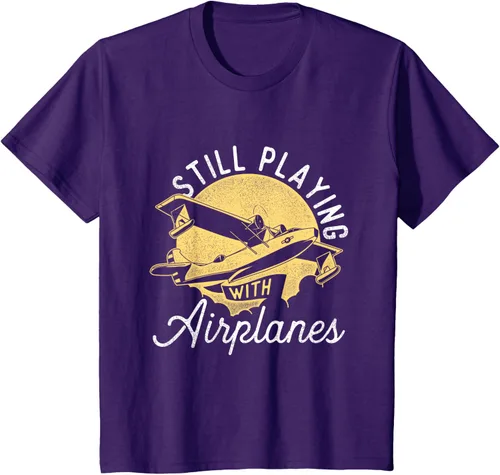 Miniatura 24 de Still Playing With Airplanes - Camiseta de control remoto RC Avión Piloto, Negro