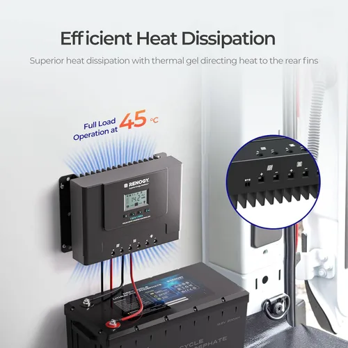 Miniatura 6 de Renogy 60A MPPT Controlador de Carga Solar 12V/24V/36V/48V Auto, Entrada Solar Máxima de 150V, Compatible con Baterías de Litio AGM Gel, para Hogar