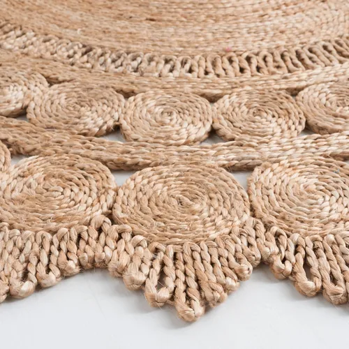 Miniatura 2 de SAFAVIEH Alfombra de área de colección de fibra natural, redonda, 3 pies, natural, diseño de yute de granja, ideal para zonas de alto tráfico