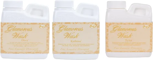 Elanze Designs Tyler Candle Glamorous and Luxurious High Efficient Wash - Detergente fino perfumado de 4 onzas, paquete de 3; Tyler, Diva, Kathina