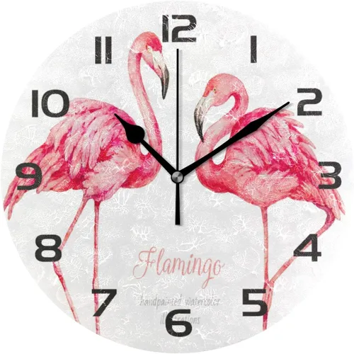 Miniatura 10 de Qilmy Reloj de pared para perros y gatos, silencioso, sin tictac, pintura al óleo, reloj redondo para sala de estar, dormitorio, baño, decoración