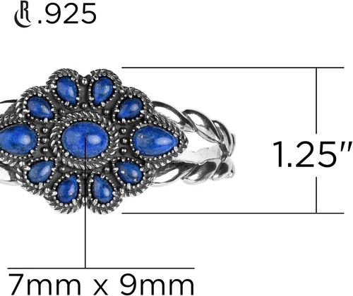 Miniatura 4 de American West Sterling - Pulsera de piedras preciosas a elegir, tallas S, M o L