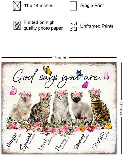 Miniatura 2 de Arte de pared inspirador cristiano de 11 x 14 pulgadas, versículo de la Biblia, decoración de pared de las Escrituras del Salmo para mujeres