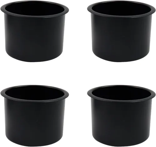 Dnyta 4 piezas de 3.8 x 2.6 pulgadas de plástico negro para asiento de automóvil, soporte de vaso de repuesto para sofá, barco, camión, automóvil,
