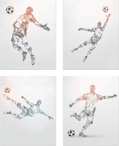 Miniatura 9 de Summit Designs Impresiones artísticas de fútbol para pared, juego de 4 pósteres de fútbol sin marco (8 x 10), decoración de habitación para hombres