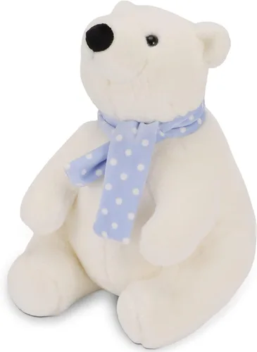 Miniatura 8 de Oso polar de peluche, 9.8 pulgadas, realista, súper suave, lindo oso polar con bufanda, lindo juguete de peluche Kawaii para niños, niños, familia