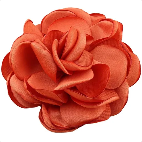 Miniatura 6 de Huralona 10 flores de cinta de satén para manualidades, lazo, boda, diciembre, vintage, flores de tela, rosas artificiales para tocado, apliques