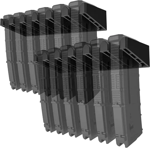 Soporte de pared PMAG estándar de ABS sólido 6X, soporte de mag, estante de almacenamiento de revistas caseras Negro