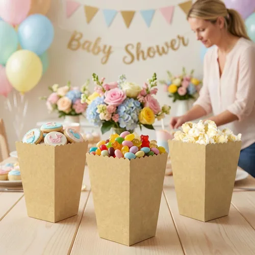Miniatura 3 de ABOOFAN 50 cajas de papel para palomitas de maíz, bolsas de palomitas de maíz, 5.35 pulgadas de alto, soporte de papel abierto para palomitas
