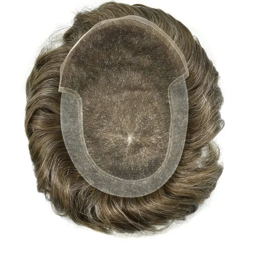Miniatura 6 de Mens Toupee nudos blanqueados francés encaje tupé para hombres 100% europeo Remy sistema de reemplazo de cabello humano para hombres pieza de pelo