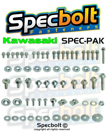 Miniatura 2 de Specbolt Fasteners Kawasaki Spec-Pak KX KXF KLX KLR KDX 80 85 125 250 450 500 (1996-actual) Model Series Factory Match Fastener Kit