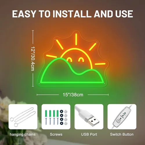 Miniatura 21 de Letrero de neón de baloncesto, 9.84 x 9.84 pulgadas, luz de neón LED de baloncesto, alimentado por USB con interruptor regulable, letrero LED