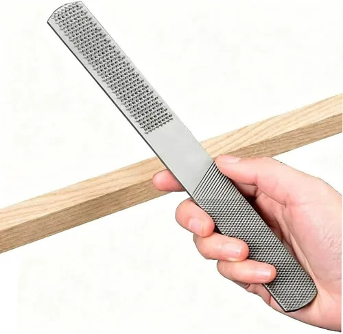 DONSTRAW Lima de raspa de madera de 4 vías de grado premium de alto carbono y raspa redonda, limas planas y de aguja semicirculares para afilar