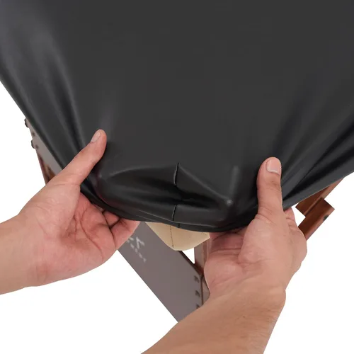 Miniatura 3 de Master Massage Funda de protección de mesa de masaje de cuero de vinilo de poliuretano rectangular universal para mesa de masaje, protector de Negro