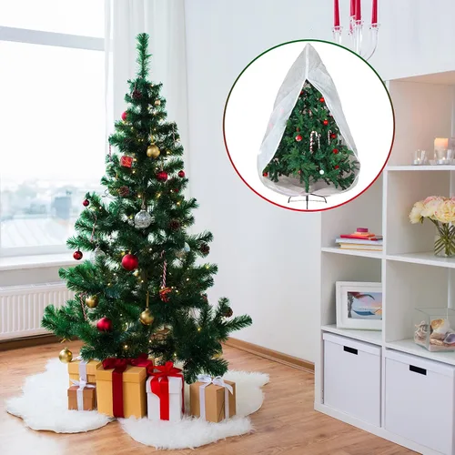 Miniatura 6 de Shappy Bolsa de almacenamiento para árbol de Navidad de 9 x 4 pies, bolsa vertical a prueba de polvo con cremallera y cordón para Navidad, a prueba