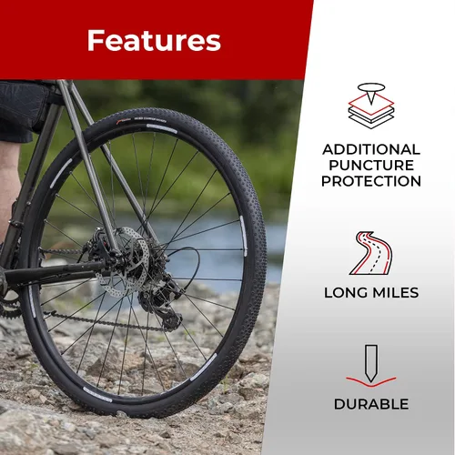 Miniatura 7 de Fincci Pair 700x38c Bike Tire - Gravel Foldable Kevlar 40-622 Puncture Resistant Bike Tires 1 mm Nylon - Grooved 700c Bike Tire - 28 inch Tyre for