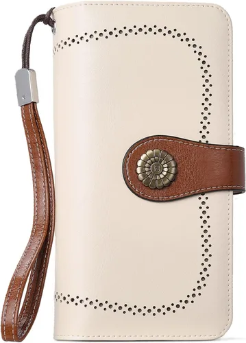 BOSTANTEN Maletín para mujer Laptop Tote 15.6 pulgadas Cuero auténtico bolso de trabajo bolsa de trabajo Beige paquete cartera para mujer, Beige,