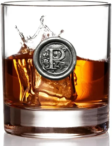 Miniatura 2 de English Pewter Company - Vaso de whisky de 11 onzas con inicial de monograma, regalos únicos para hombres, regalos personalizados con tu elección