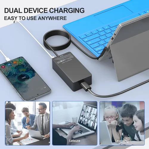Miniatura 7 de Cargador Surface Pro de 127 W, Surface Book 3 Reemplazo del cargador para Microsoft Surface Book 3 2 1, Surface Pro X 9 8 7 6 5 4 3, Surface Laptop