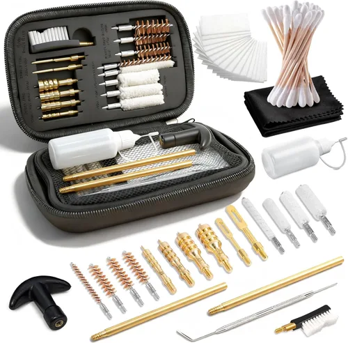 Kit de limpieza de pistola universal Kit de limpieza de pistola 25 en 1 Kit de limpieza de pistola para 0.22/.223/0.219 in. 357/.38/0.354 in .0.394