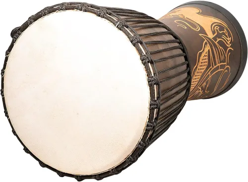 Miniatura 7 de Nuevo Djembe Linecarv estándar, 24" alto, 12" cabeza, NK190 Dragon