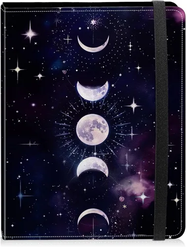 Álbum de fotos de 4 x 6 pulgadas, capacidad para 60 fotos, cubierta de piel sintética, álbum de fotos con banda elástica fuerte, álbum de fotos Luna