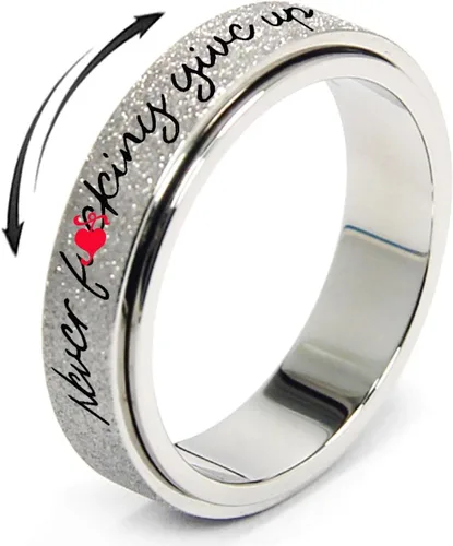 Miniatura 14 de Anillo Inicial Giratoria de Ansiedad para Mujeres Anillo de Ansiedad para Mujeres y Hombres Anillo de Pulgar para Hombres Anillo Giratoria de Plata