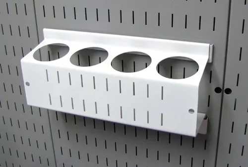 Miniatura 3 de Wall Control Soporte para latas de aerosol y organizador de latas de aerosol, tablero de clavijas y tablero de herramientas ranurado, color blanco